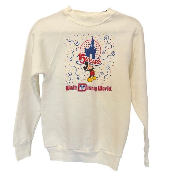 Walt Disney World Vintage 15 Years Anniversary KIDS Sweater Made in the US XL - Picture 1 of 6
